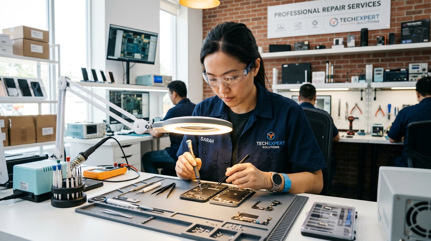 Técnico da Master Tec realizando manutenção em um equipamento